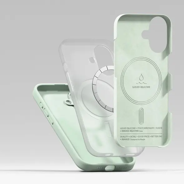Etui Ringke Silicone Magnetic MagSafe do Apple iPhone 17 Soft Mint