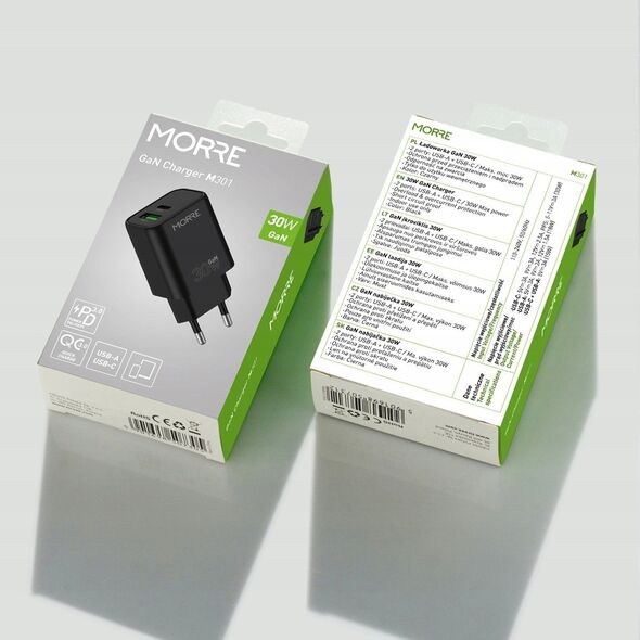 MORRE ŁADOWARKA USB/USB-C 30W CZARNA