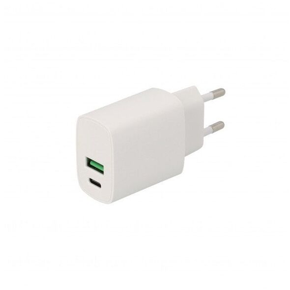 Φορτιστής Τοίχου SEEK TOTI 20W Type-C + USB A, Λευκός