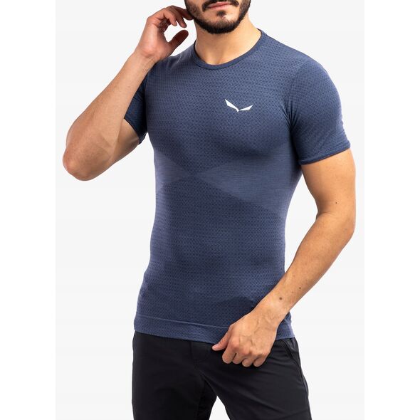 Koszulka Salewa Zebru Medium Warm AMR T-Shirt - dark denim rozmiar: xl