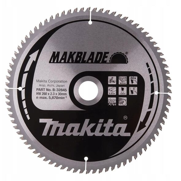 Makita MAKITA CIRCULAR SAW 260x30x80z MAKBLADE WOOD