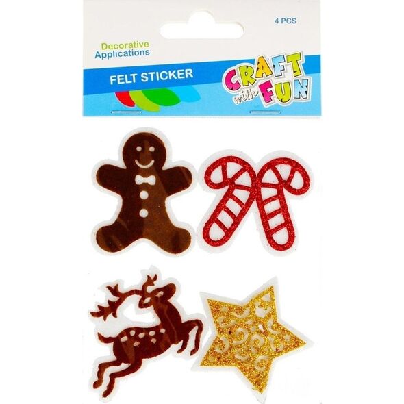 Craft with Fun OZDOBA BN FILC SWIETA SPRZYL 4SZT CF PBH 12/144