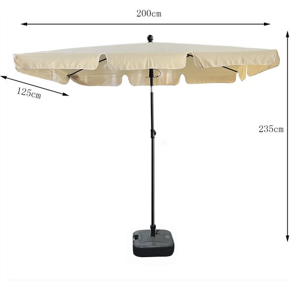 Fancy Garden Parasol ogrodowy FLOKS 235x200x125 łamany solidny składany beżowy