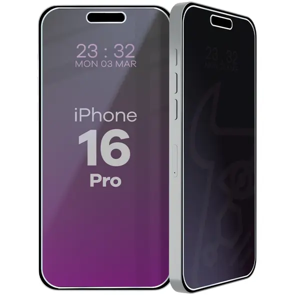 Prywatyzujące szkło hybrydowe Bizon Glass Mule Shadow do Apple iPhone 16 Pro matowe
