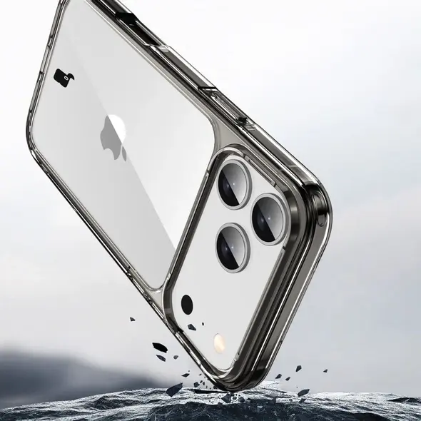 Etui Bizon Case Halo do Apple iPhone 17 Pro przydymione-czarne