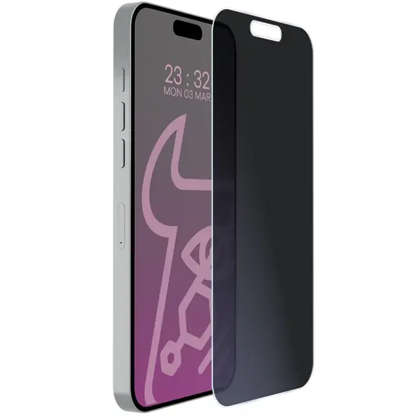 Prywatyzujące szkło hybrydowe Bizon Glass Mule Shadow do Apple iPhone 16 Pro matowe