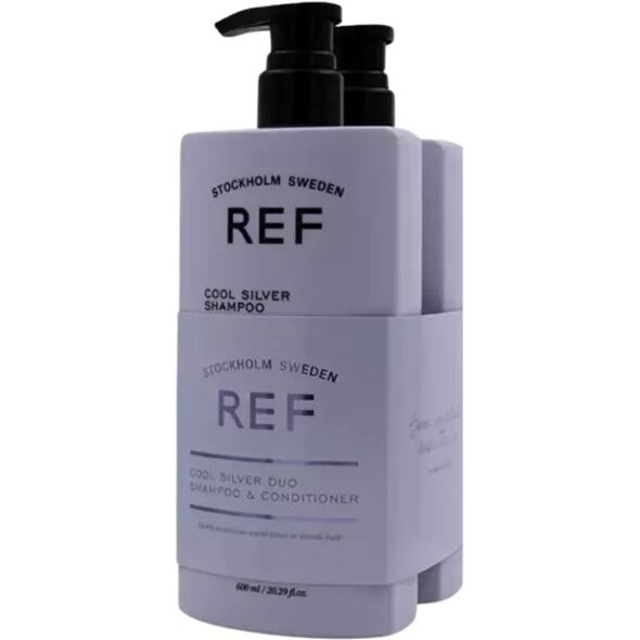 REF Cool Silver Set Ref Stockholm: Cool Silver, Sulfates-Free, Hair Conditioner, Neutralising Warm Tones, 600 ml + Cool Silver, Sulfates-Free, Hair Shampoo, Neutralising Warm Tones, 600 ml Unisex