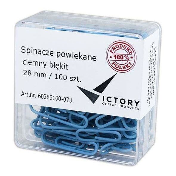 Victory Office Product VICTORY OFFICE CLIPS ΓΡΑΦΕΙΟΥ 28MM 100 ΤΕΜ. ΣΤΡΟΓΓΥΛΟ ΠΑΣΤΕΛ ΣΚΟΥΡΟ ΜΠΛΕ ΠΛΑΣΤΙΚΟ ΔΟΧΕΙΟ
