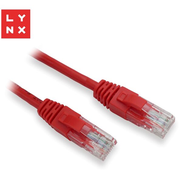 LYNX UTP patch kabel Cat5e, PVC, CCA, 10m, červený