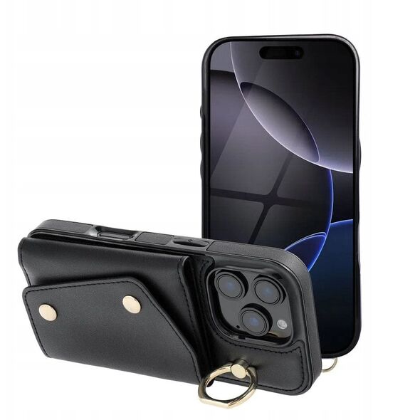Futerał portfel WONDER dla IPHONE 16 PRO czarny
