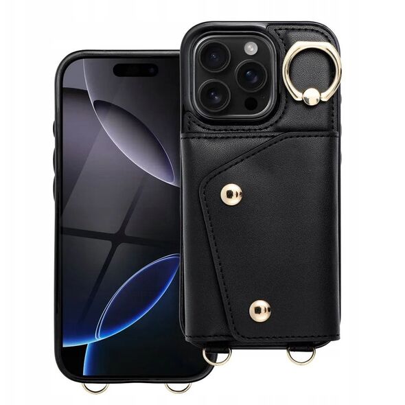 Futerał portfel WONDER dla IPHONE 16 czarny