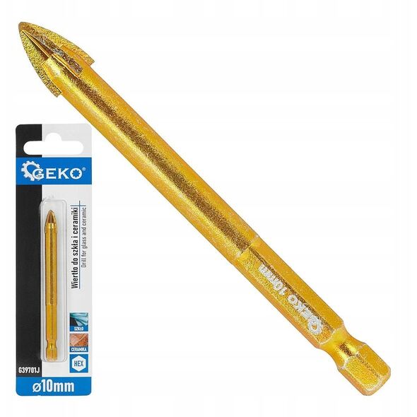 Wiertło do szkła i ceramiki HEX 10mm (500)