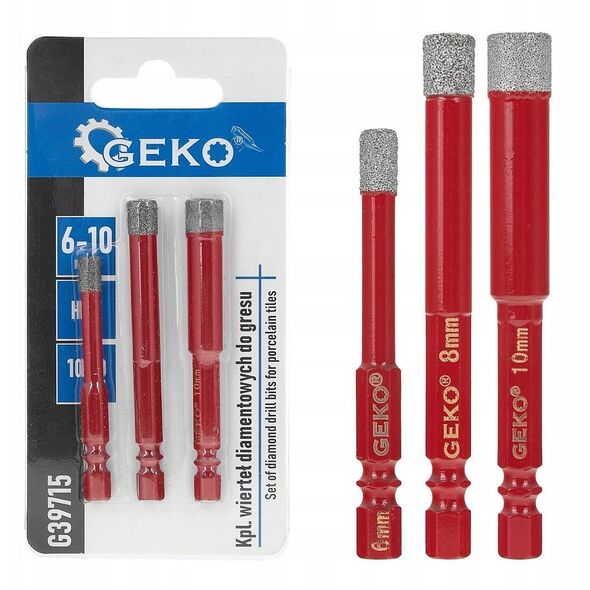 Kpl. wierteł diamentowych do gresu 6-10mm 3el. HEX (150)