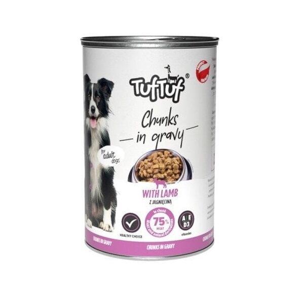 Tuf Tuf Puszka kawałki mięsne z jagnięciną dla psa 1250g