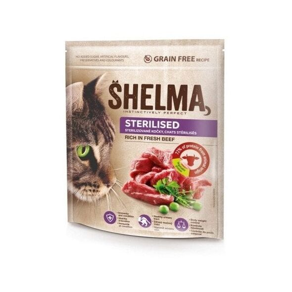 SHELMA karma sucha dla kotów sterylizowanych. Z wołowiną 8kg