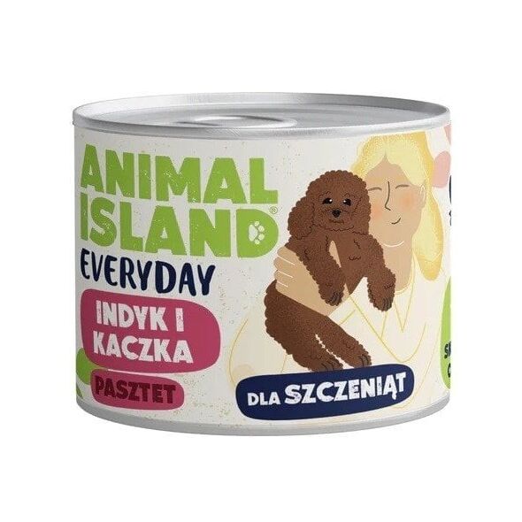 ANIMAL ISLAND Everyday indyk i kaczka dla szczeniąt puszka 185g