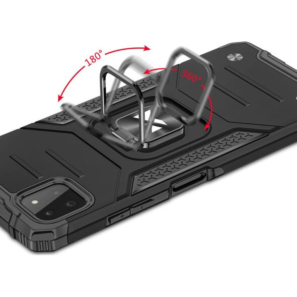 Wozinsky Wozinsky Ring Armor pancerne hybrydowe etui pokrowiec + magnetyczny uchwyt Samsung Galaxy A22 4G czarny