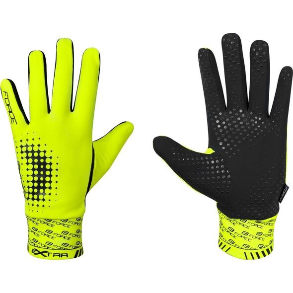 FORCE FORCE EXTRA Rękawiczki długie - M, Czarny/Fluo