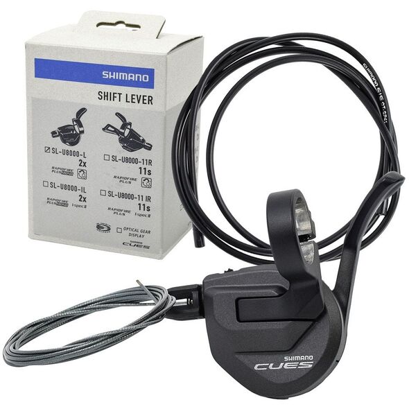 Dźwignia przerzutki przedniej Shimano Cues SL-U8000-L, 2-rzędowa, lewa