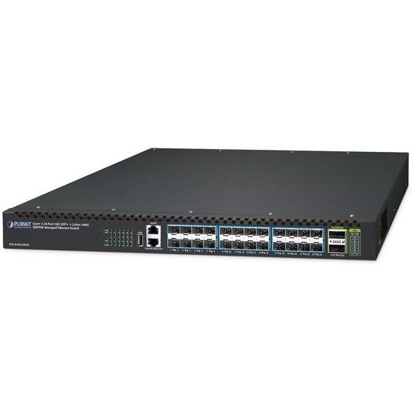 PLANET XGS-6350-24X2C łącza sieciowe Zarządzany L3 Gigabit Ethernet (10/100/1000) 1U Czarny