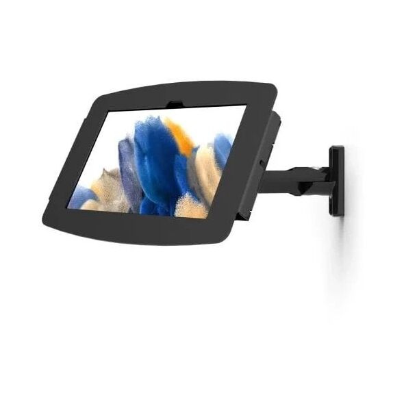 Compulocks Galaxy Tab A8 10.5" Space Enclosure Swing Wall Mount - Befestigungskit (Gehause, Gelenkarm) - Schwenkarm - fur Tablett - verriegelbar - hochwertiges Aluminium - Schwarz - Bildschirmgrosse: 26.7 cm (10.5") - Wandmontage, Thekenbereich - fur
