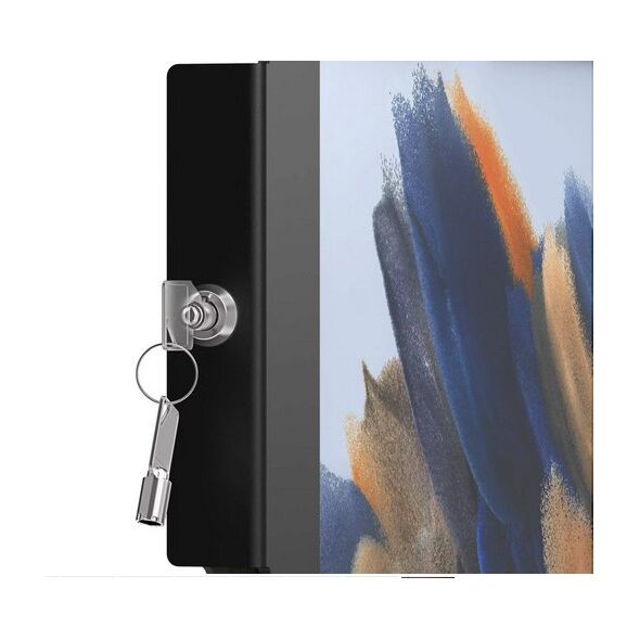 Compulocks Galaxy Tab A8 10.5" Space Enclosure Swing Wall Mount - Befestigungskit (Gehause, Gelenkarm) - Schwenkarm - fur Tablett - verriegelbar - hochwertiges Aluminium - Schwarz - Bildschirmgrosse: 26.7 cm (10.5") - Wandmontage, Thekenbereich - fur