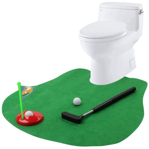 Zestaw Gra Zręcznościowa Golf Toaletowy Mata Kij Piłki Zawieszka Na Drzwi LEAN Toys