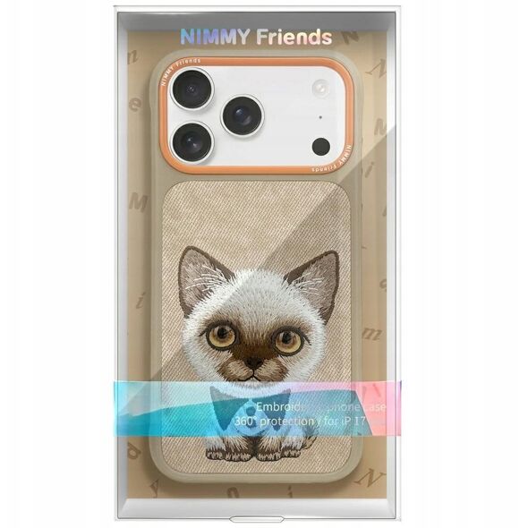 Etui Nimmy Big Eyed Pet 2.0 Cat do iPhone 17 beżowy