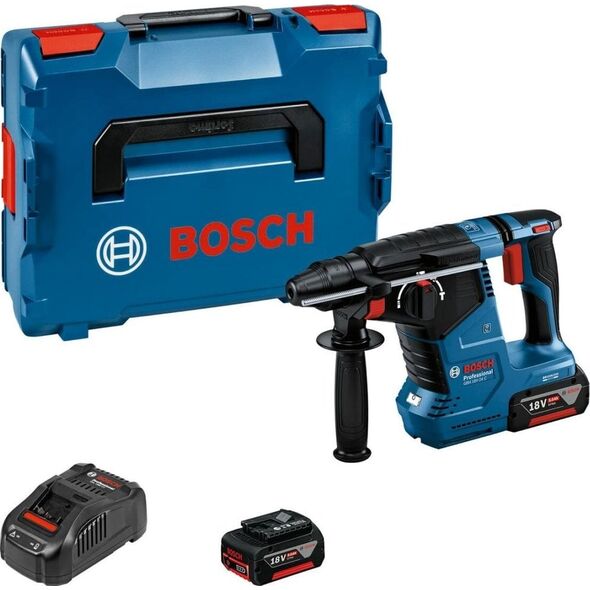 Młotowiertarka Bosch Bosch Cordless Hammer Drill GBH 18V-24 C Professional, 18V (blue/black, 2x Li-Ion battery 5.0Ah, Bluetooth, in L-BOXX)
