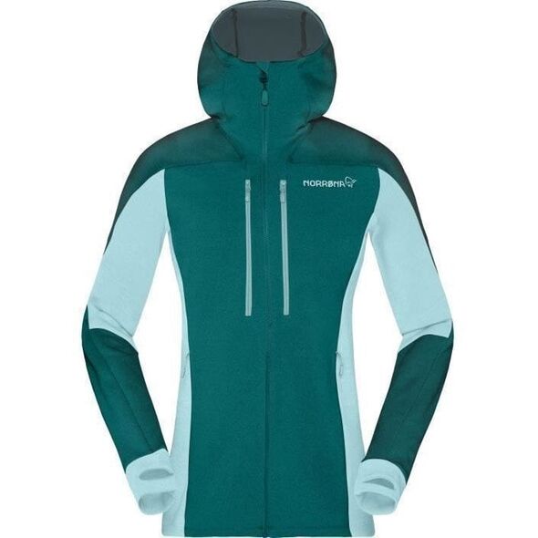 Γυναικεία μπλούζα με φερμουάρ Norrona Trollveggen Powerstretch Pro Zip Hood - everglade