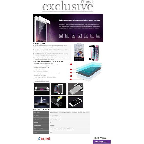 Insmat Full Screen Tempered Glass, Motorola Edge 50 Ultra, Black