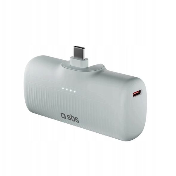 SBS EcoPower 5000 mAh 10W με ενσωματωμένη θύρα USB-C γκρι
