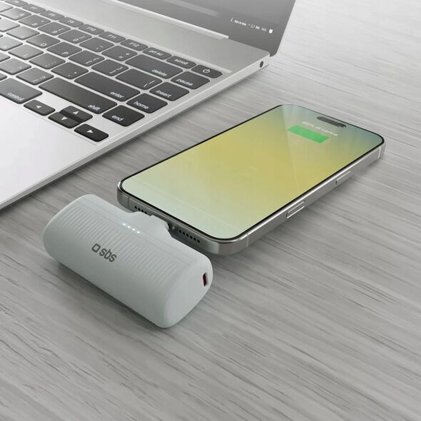 SBS EcoPower 5000 mAh 10W με ενσωματωμένη θύρα USB-C γκρι