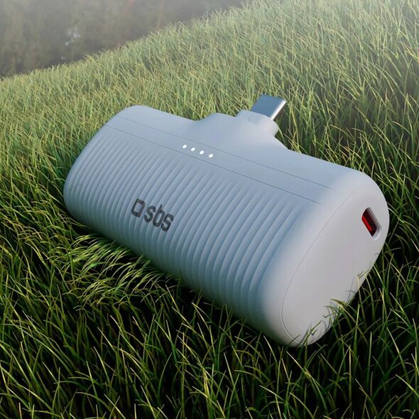 SBS EcoPower 5000 mAh 10W με ενσωματωμένη θύρα USB-C γκρι