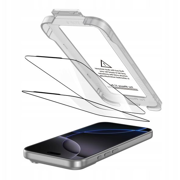 SZKŁO HARTOWANE TECH-PROTECT QUICK SET+ 2-PACK IPHONE 17 PRO BLACK
