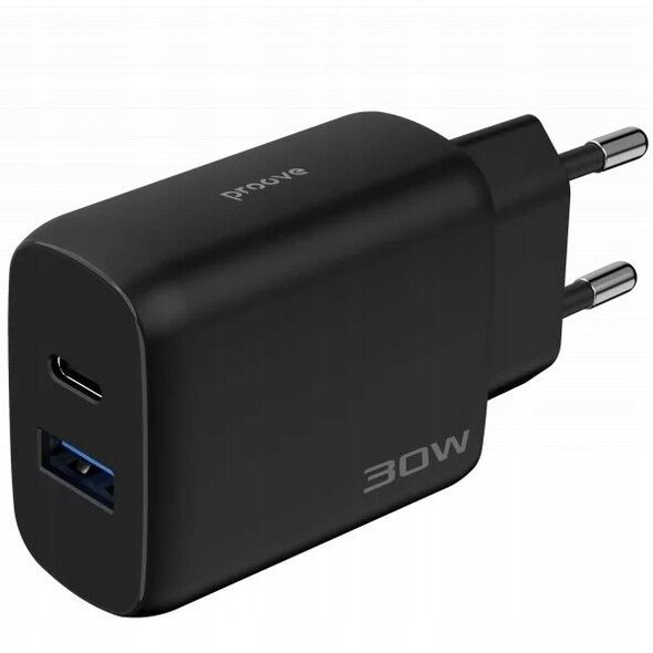Ładowarka Sieciowa 230v 30w Na Usb-c Usb Type-c + Usb Kabel 1m 60w Usb-c / Wcsp23011001 / Silicone Power 2 / Czarny