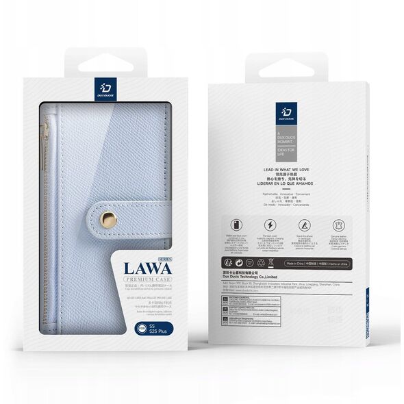 Etui z klapką Dux Ducis Lawa do Samsung Galaxy S25+ Plus z odłączanym portfelem magnetycznym niebieskie