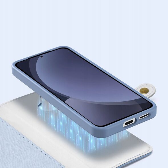 Etui z klapką Dux Ducis Lawa do Samsung Galaxy S25+ Plus z odłączanym portfelem magnetycznym niebieskie