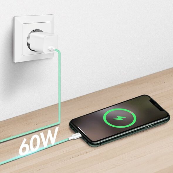 LogiLink USB-A - USB-C 1.0m w nylonowym oplocie zielony