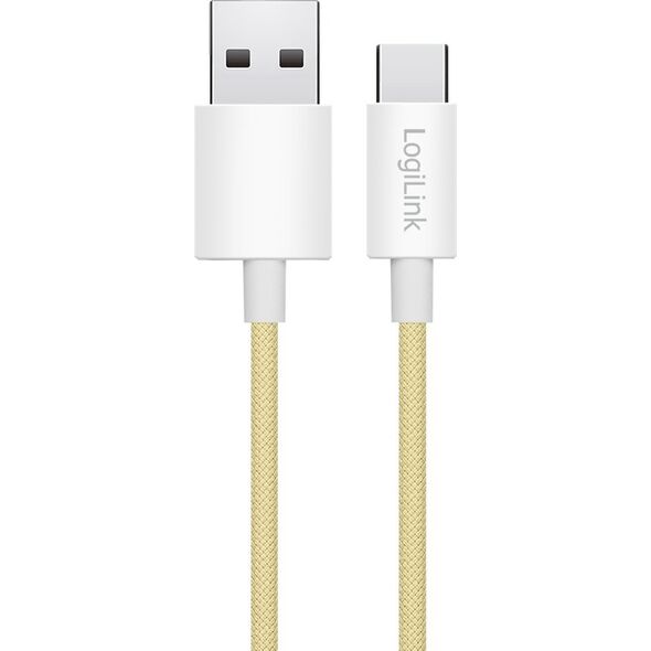 LogiLink USB-A - USB-C 1.5m w nylonowym oplocie żółty