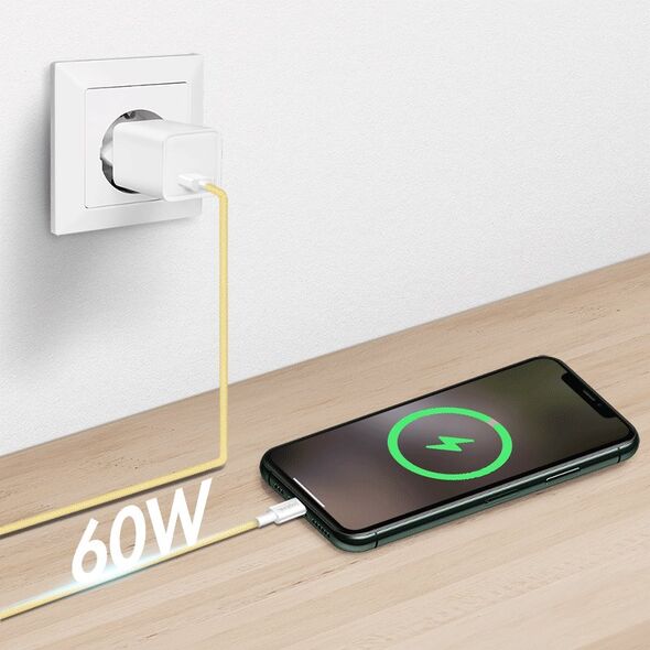LogiLink USB-A - USB-C 1.5m w nylonowym oplocie żółty