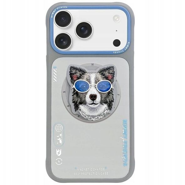 Etui Nimmy Glasses Cool Dog MagSafe do iPhone 17 szary
