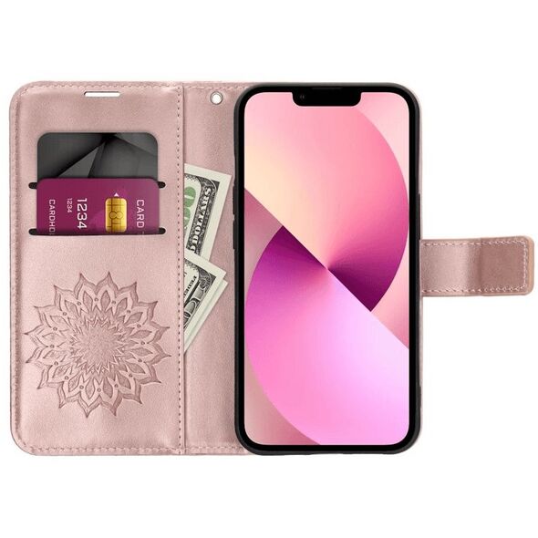 Kabura MEZZO Book do OPPO RENO 14 / 14F mandala złoty róż