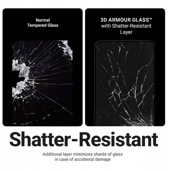 Crong 3D Armour Glass - Szkło hartowane iPhone 16e / iPhone 14 / iPhone 13 / iPhone 13 Pro + ramka instalacyjna