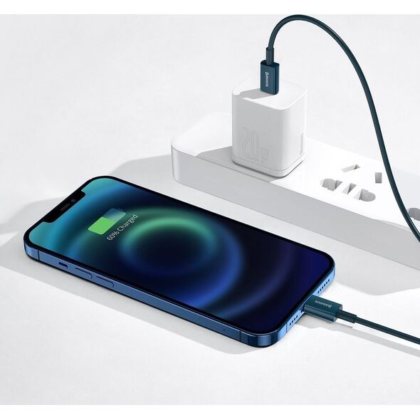 Kabel USB Baseus USB-C - Lightning 1 m Niebieski (BSU2665BLU)