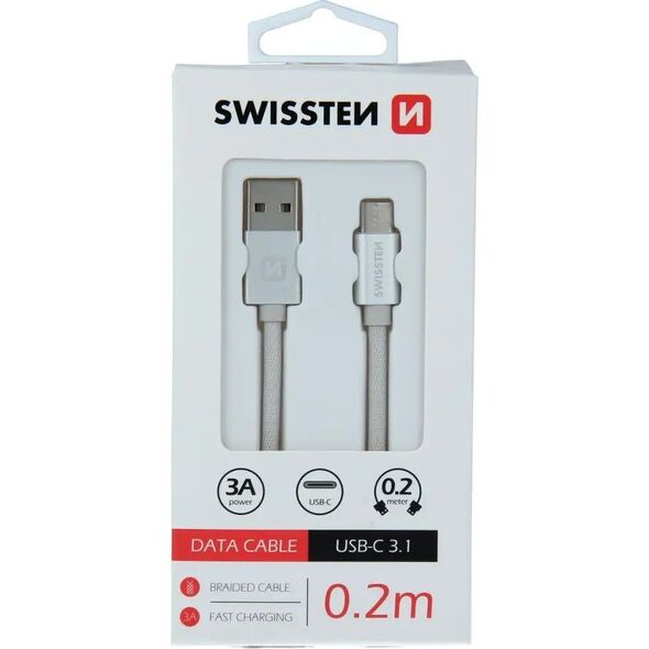 Kabel USB Swissten USB-A - USB-C 0.2 m Czerwony (71521106)