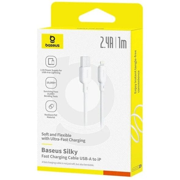 Baseus Silky Series Ladekabel USB auf iP 2.4A 2m Weiß