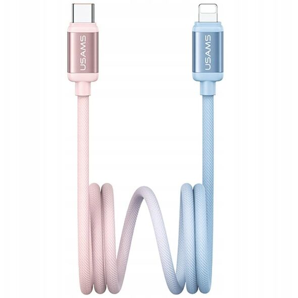 Kabel USB-C / Lightning USAMS Bicolor Series SJ757 PD 30W 1.2m niebiesko różowy