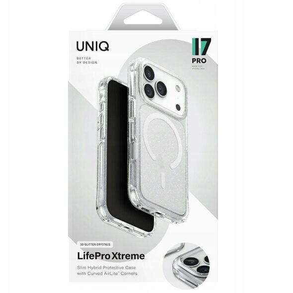UNIQ LifePro Xtreme Case for iPhone 17 Pro Magclick Charging Clear/Glitter