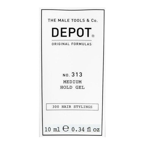 Depot, 300 Hair Stylings No. 313, UV Filter, Hair Styling Gel, Definition & Control, Medium Hold, 10 ml For Men